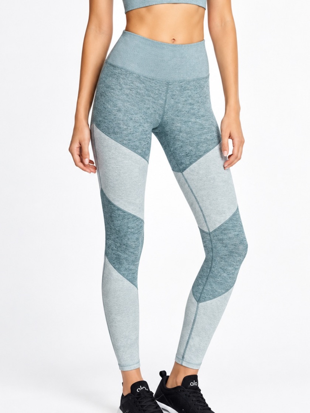 Alo Yoga Alosoft Sheila High Waist Colorblock Leggings Green Size Small